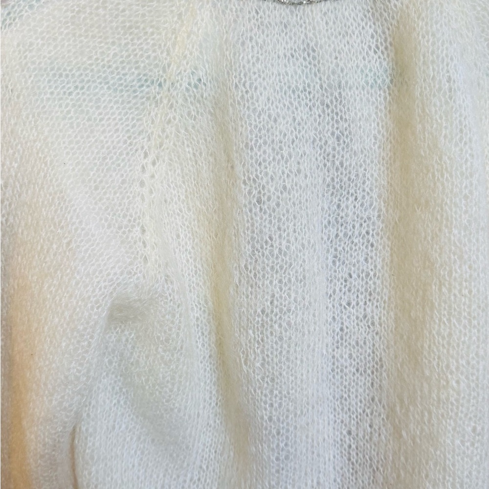 Chic Cream Cardigan with Sequin Accents - Picture 4 of 6